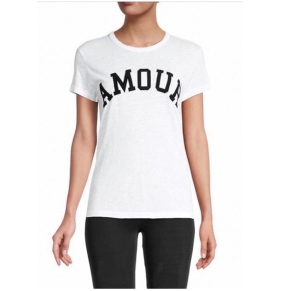 Zadig & Voltaire Walk Flock Amour Tee in White. - Picture 1 of 5